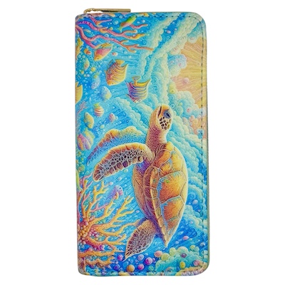 Turtle Large Digital Print Purse